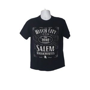WITCH CITY SALEM MASSACHUSETTS Black T Shirt Size Medium